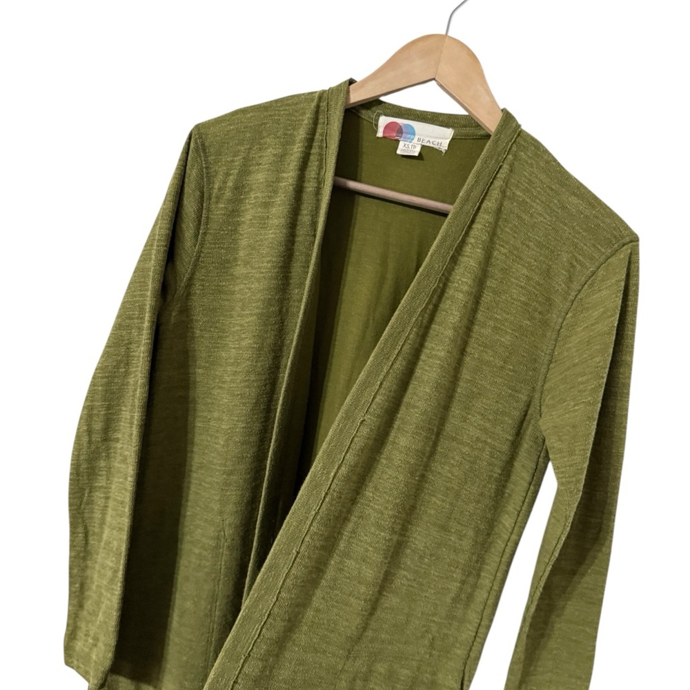 FREE PEOPLE FP Beach 2 Piece BiCoastal Quiet Moss Jumpsuit Cardigan Duster Set - Picture 10 of 11